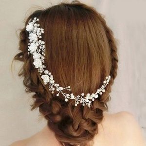 COPY - Wedding Hair cob Garland white